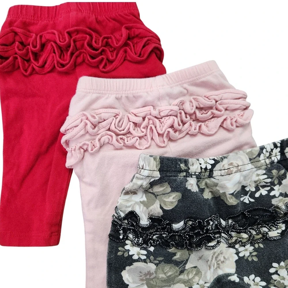 0-3 Month baby girl bundle lot of 7‎ piece leggings